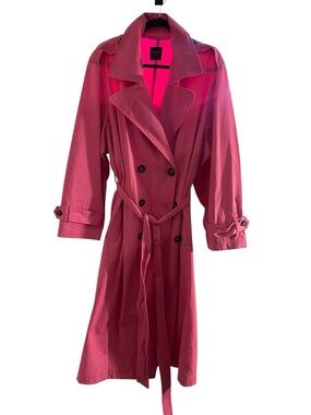Lane Bryant Pink Double-Breasted Trench Coat